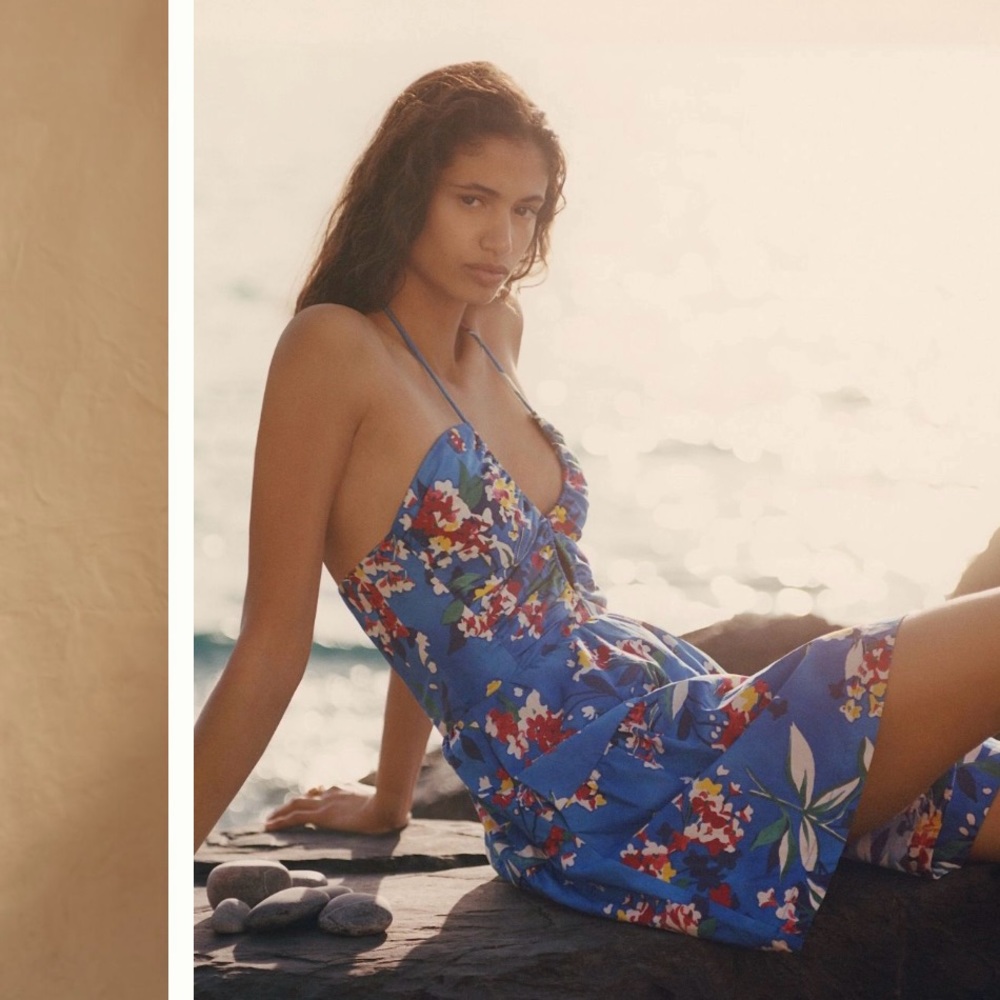 Spring Floral Halter Dress by Anthropologie